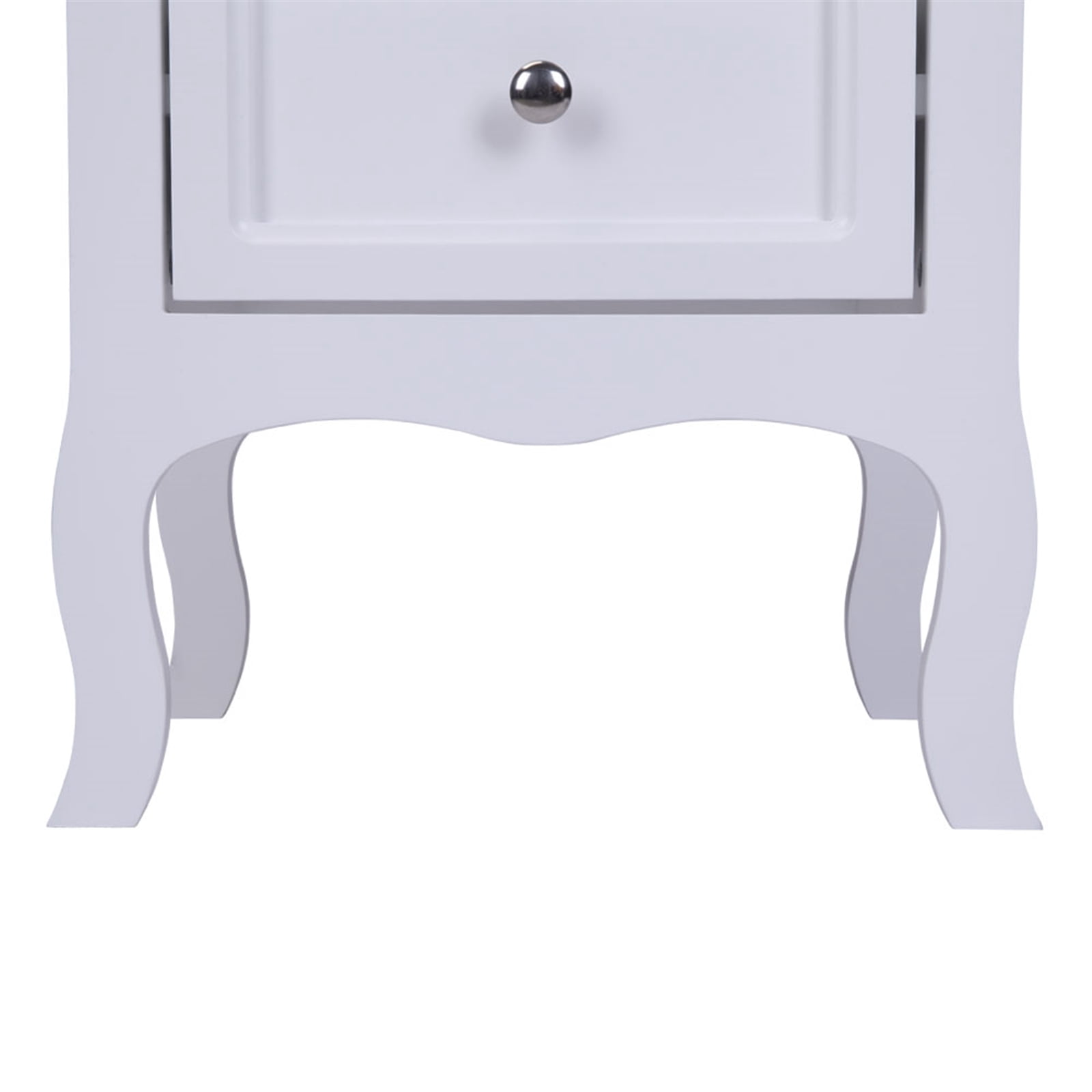 Large White Country Style Two - Tier Night Table - Durable, High Quality, with Ample Storage 2pcs for Indoor Use