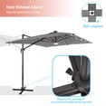 thumbnail image 5 of FLAME&SHADE 10×8FT LED Cantilever Umbrella with Aluminum Frame, and 360° Rotation ,Gray, 5 of 6
