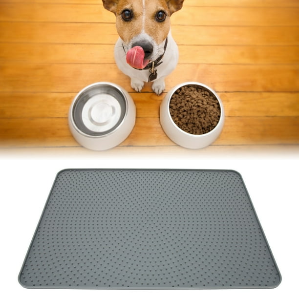 Pet Feeding Mat Waterproof Slip Resistance Dog Feeding Pad Warped Edges Design Floor Tidy Pet Food Mat Easy Storage Dog Placemat Silicone Pet Feeding