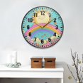 thumbnail image 2 of Yayeee Wall Clock Battery Operated 11.9" Silent Non-Ticking for Living Room, Retro Blue Rainbow, 2 of 8