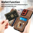 thumbnail image 4 of Asuwish Phone Case for Motorola Moto G Stylus 5G 2024 Wallet Cell Cover with Tempered Glass Screen Protector Slim Lanyard Wrist Strap RFID Ring Stand Credit Card Holder Slot G5 Women Men Brown, 4 of 11