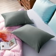 thumbnail image 5 of Lorviah 2 Pack Satin Pillowcases, Ultra Soft & Breathable 20"x26" Standard Size for Hair & Skin, Hypoallergenic Hidden Zipper Closure, Dark Gray, 5 of 6