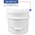 thumbnail image 3 of ePackageSupply 3.5 Gallon Bucket with Lid - Food Grade Bucket with Airtight Gasketed Tear Strip Lid, 90 Mil Heavy Duty HDPE Plastic, BPA Free, for Bulk Food Storage, Made in USA - White, 1 Packs, 3 of 7