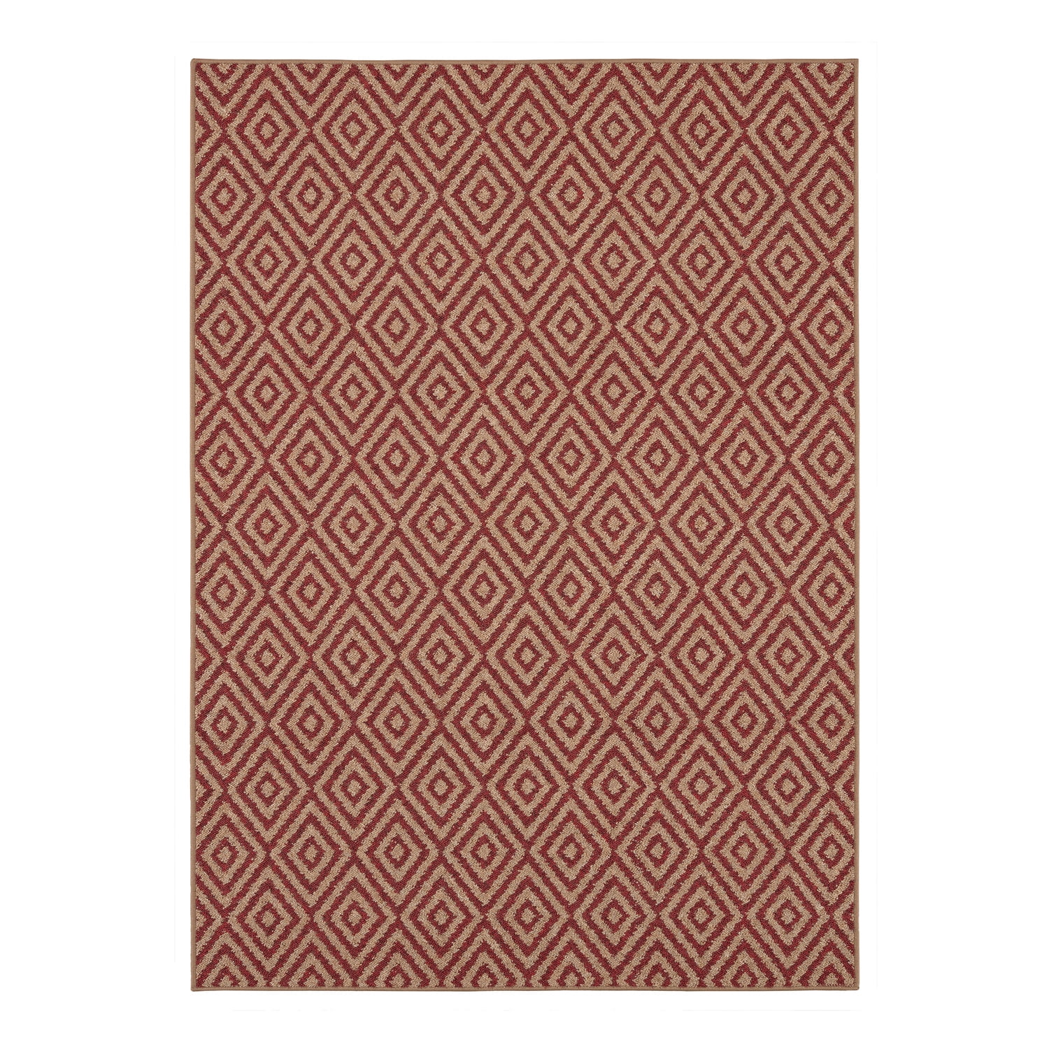 Mainstays Red Diamond Outdoor Area Rug, 6' x 9'