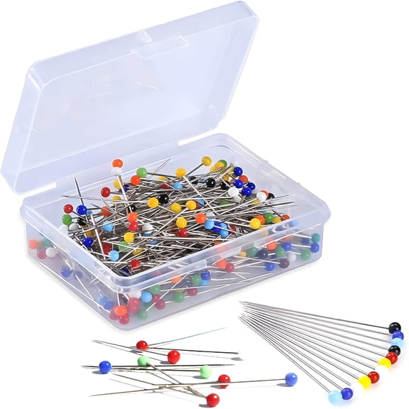 TUWAFE 100PCS Sewing Pins for Fabric,Straight Pins Sewing with Pearlized Colored Heads,Quilting Supplies,Pearl,Stick,Corsage,Head