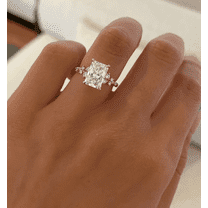 Classic Radiant Cut Engagement Ring Certified Moissanite Diamond Ring 10K/14K/18K Yellow Gold Vermeil Proposal Ring For Women