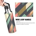 thumbnail image 4 of Yayeee 33oz Insulated Water Bottle Double Wall Stainless Steel with Flip Straw Lid, Green Geometric, 4 of 7