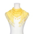 thumbnail image 2 of INSPIRE CHIC Lace Rose Floral Mantilla Scarves, Tassel Mesh Triangle Shawl, Chapel Head Covering Mass Bridal Veils 55.1x18.9" Yellow, 2 of 5