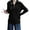 Black, variant on EchfiProm V Neck Women Sweater Brown Half Zip Christmas Ribbed Trendy Solid Long Sleeve Pullover Sweater Top