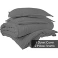 thumbnail image 2 of ROYALE Grey Duvet Cover Queen Size - Washed Duvet Cover Set, 3 Piece Double Brushed Duvet Covers with Button Closure - 1 Duvet Cover 90x90 inches and 2 Pillow Shams - Comforter Cover, 2 of 8