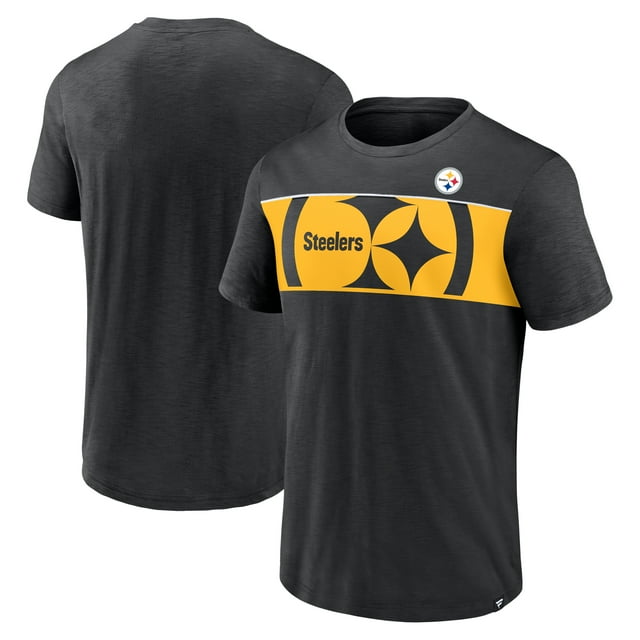 T-Shirt à Manches Courtes Ultra Court à Col Ras du Cou pour Hommes Pittsburgh Steelers NFL