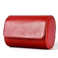 thumbnail image 3 of KLKCMS 2 Compartments Watch Roll PU Waterproof Cylinder Retro Watches Storage Organizer StyleA-Red, 3 of 6