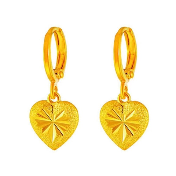 Hoop Heart Dangle Earrings/s