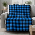thumbnail image 2 of Black Blue Plaid Blanket Soft Cozy Warm Throw Blanket for Couch, Plush Fuzzy Flannel Fleece Blankets for Sofa, Country Buffalo Checked Gingham Bed Blankets Lightweight Gifts for Women, 50"x60", 2 of 9