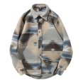 thumbnail image 4 of Camisa Shacket FindThy de franela cepillada con estampado azteca para hombre, 4 of 6
