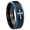 Black And Blue Step Edge, variant on Christian Cross Concave Black Tungsten Men Ring 10MM