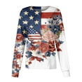thumbnail image 2 of Patriotic Scrub Jackets Women Usa Flag Graphic Print Medical Nurse Uniforms Plus Size Crew Neck T Shirts Long Sleeve Scrub Top 4th Of July Summer Shirts Graphic Tops, 2 of 5