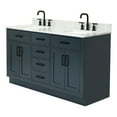 thumbnail image 6 of Ariel Hepburn 61 In. Double Rectangle Sink Vanity With 0.75 In. Carrara White Countertop In Midnight Blue, 6 of 9
