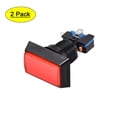 thumbnail image 1 of Botón de empuje para juegos 49x33 Rectángulo 12V Interruptor de botón iluminado LED con microswitch para juegos de video de arcade Rojo 2 piezas, 1 of 5