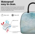 thumbnail image 3 of Insulated Lunch Bag for Women, Floral Print Oxford Fabric Lunch Box, Leakproof Thermal Cooler Tote for Work, School & Picnic, Turquoise Marble Pattern, 3 of 5