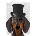 thumbnail image 3 of Fab Funky 12x14 Black Modern Framed Museum Art Print Titled - Dachshund, Formal Hound and Hat, 3 of 5