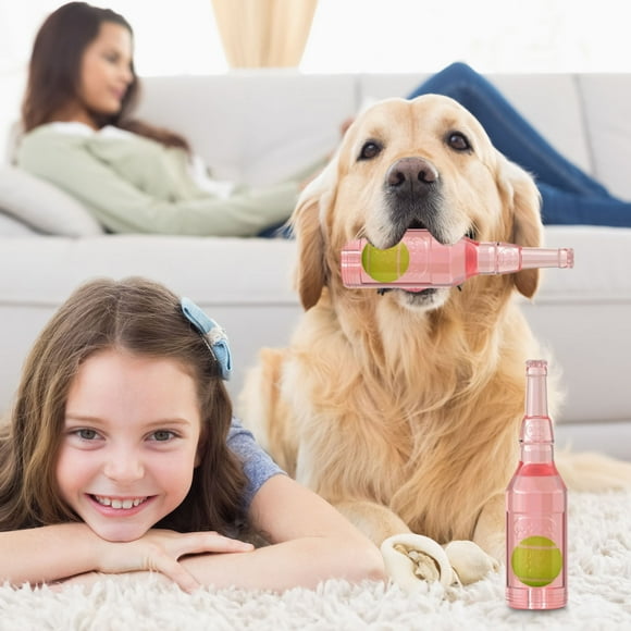 Xihbxyly Botella de Juguete para Perros, Diseño para Fonación y Rechinamiento de Dientes, Juguete Interactivo para Masticar con Pelota de Tenis, Diversión Flotante En El Agua, Juego de Buscar y Alivi