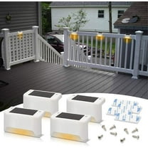 EROCK Solar Deck Lights 4/8/12/16Pcs, Outdoor Step Light Waterproof Led Solar Lamp for Steps Fence Deck Railing Stairs, Warm White