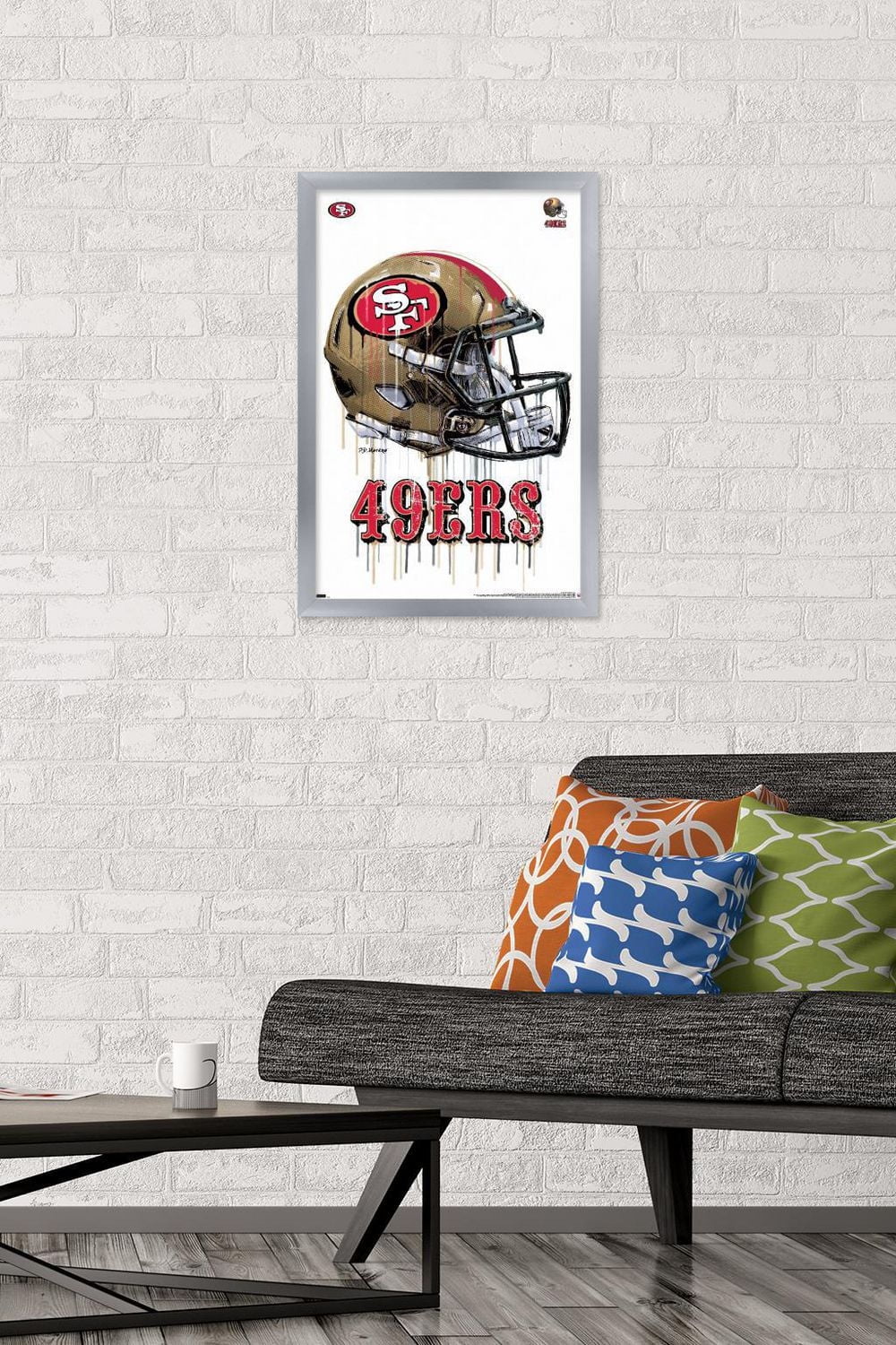 NFL San Francisco 49ers - Drip Helmet 20 Wall Poster with Push Pins, 22.375" x 34"