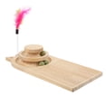 thumbnail image 1 of 2-Layer Cat Wood Turntable with Track Ball Pet Cat Wooden Scratching Board Toy, 1 of 7