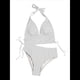 thumbnail image 1 of Conjuntos de Bikini para Mujer, de Cintura Alta, Acanalados, con Cuello Halter y Cordón Fruncido, de Dos Piezas. M, 1 of 8