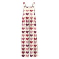 thumbnail image 4 of Valentine's Day Women's Overalls Spring Summer Cute Heart Print Wide Leg Overalls Valentines Baggy Jumpers with Pockets, 4 of 7