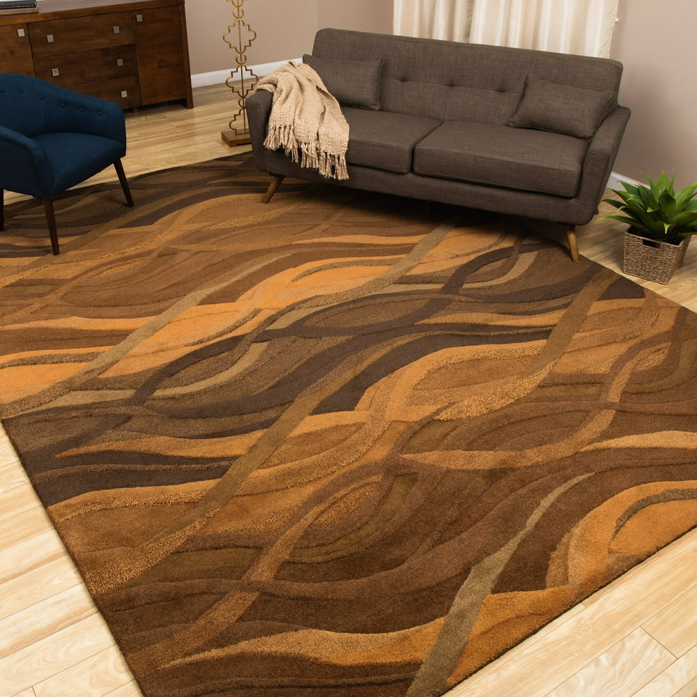 Alliyah Rugs Alliyah Handmade Autumn Brown New Zealand Blend Wool Rug