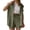 01 Army Green, variant on 2 Piece Linen Outfits for Women Summer Button Down Lapel Tank Top with Shorts Travel Lounge Matching Sets with Pockets