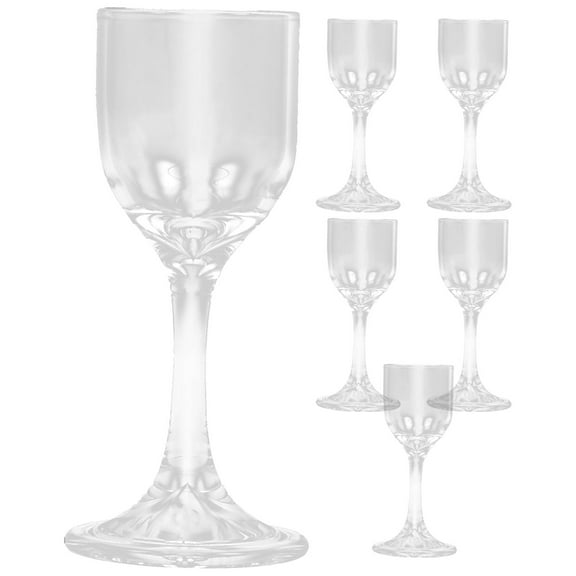 Mutmorningal Set of 6 Clear Glasses Small Wine Glasses for Wine Storage and Serving