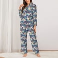 thumbnail image 2 of Pajamas for Women Set - Tropical sloth Comfy Long Sleeve Button Up Pajama Sets for Women 2 Piece, Soft Sleepwear Nightwear Pjs Lounge Sets for Women with Pockets, 2 of 6