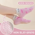 thumbnail image 2 of 12 Pairs Baby Girls Grips Ankle Socks Kids Toddlers Infants Anti Slip Non Skid Funny Cartoon Crew Breathable Cotton Socks, 2 of 6
