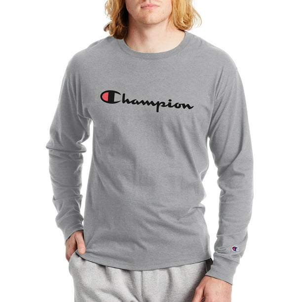 Champion Men’s Script Logo Classic Graphic Long Sleeve T-Shirt ...