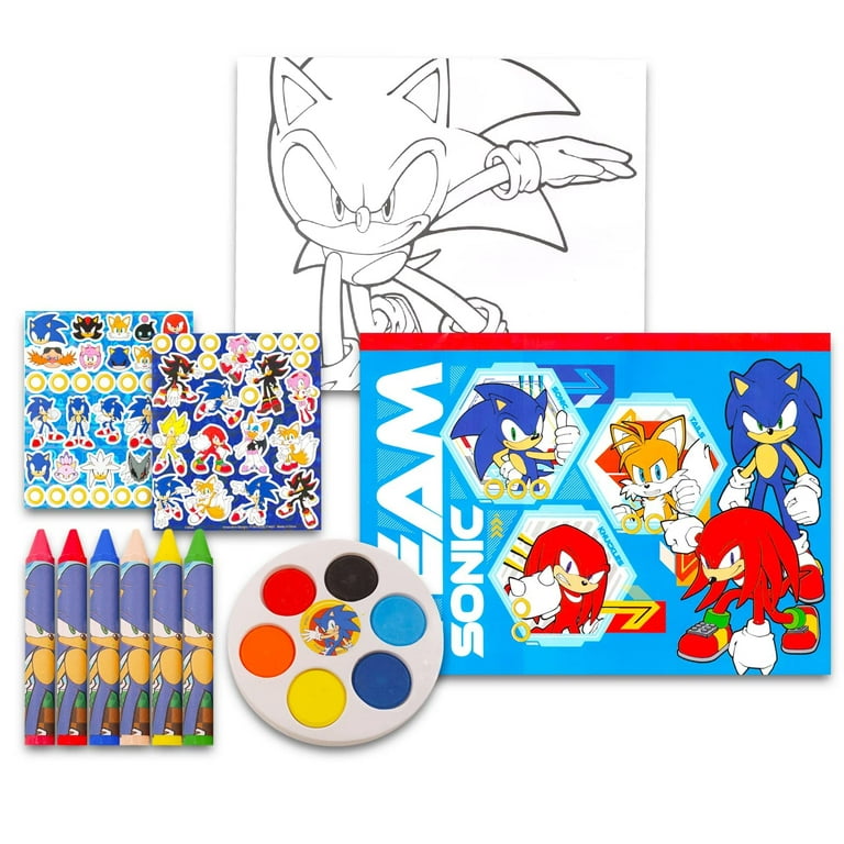 Sonic the Hedgehog Drawing and Painting Set for Boys - Bundle with Sonic  Coloring Book, Coloring Utensils, Watercolor Paints, Stickers, and More