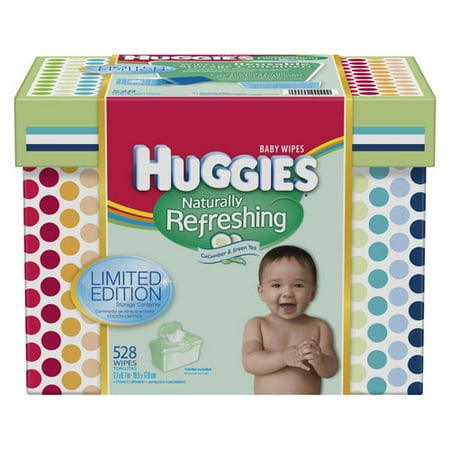 HUGGIES Naturally Refreshing Cucumber & Green Tea Baby Wipes, 528ct