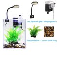 thumbnail image 1 of BeesClover Small Fish Tank, Aquarium Tank With LED Light, Wall Mounted Filter, Ecological Filtration, Oxygenation And Wave Making, Square Fish Tank For Living Room, 1 of 8