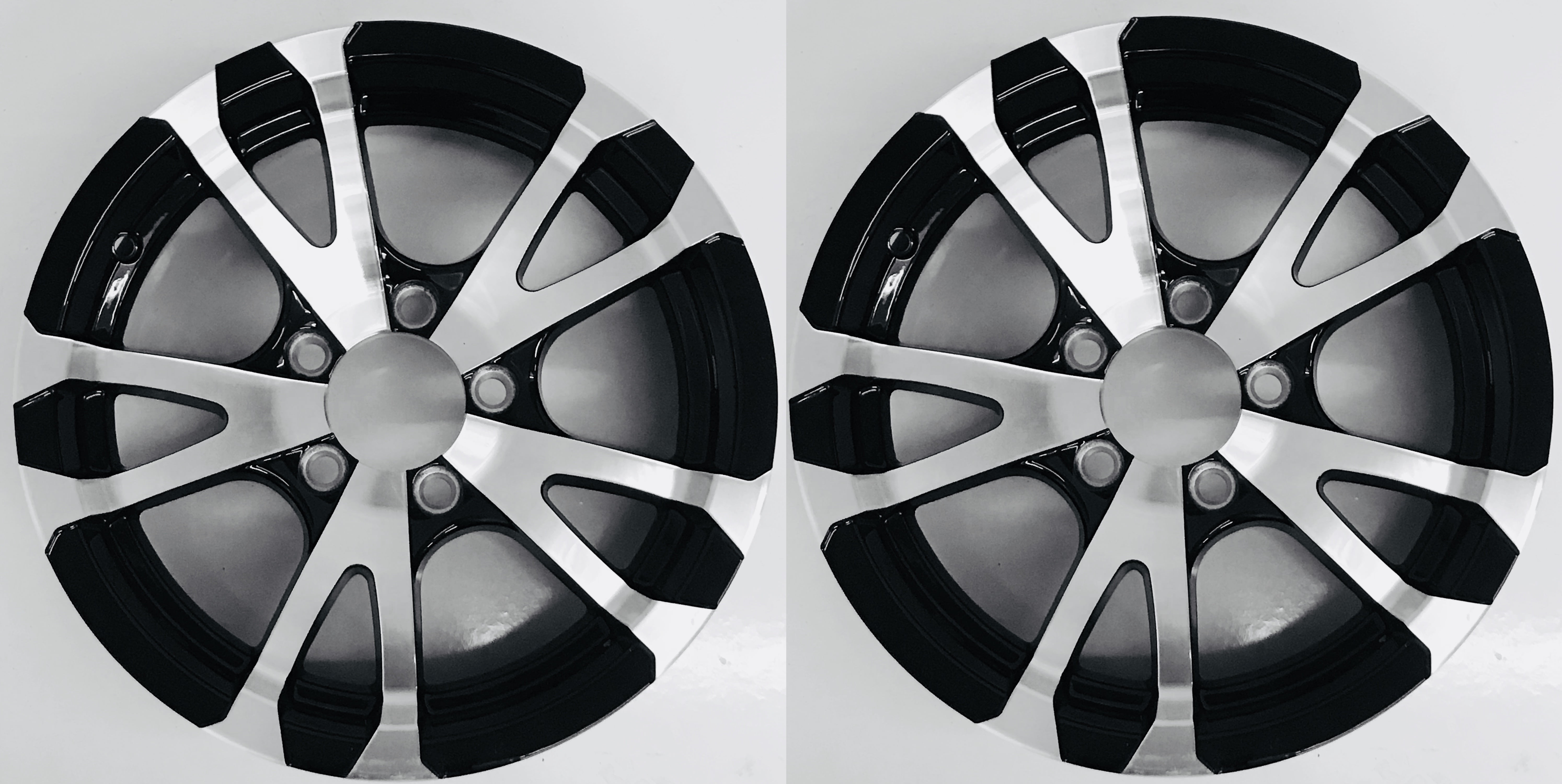 2 Pk Ecustomrim 22649bm Aluminum Trailer Wheel Black Rims 15 X 6 V