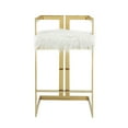 thumbnail image 2 of Pangea Home Kenzie 27.5" Stainless Steel & Faux Fur Bar Stool in White/Gold, 2 of 2