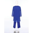 thumbnail image 6 of iefiel Women 3Pcs Mother of Bride Dress Sets Lace Chiffon Pants Suits for Wedding Formal Evening Party Blue L, 6 of 7