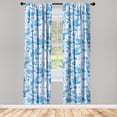 thumbnail image 3 of Ambesonne Floral Curtains, Wild Summer Flowers Plot, Pair of 28"x63", Deep Sky Blue and Teal, 3 of 5