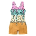 thumbnail image 5 of oqasdz Girls One Piece Swimsuits U Neck Sleeveless Rash Guard Stylish Print Bathing Suit for Kids Youth Swimming Casual Vacation, 5 of 5