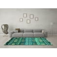 thumbnail image 3 of Ahgly Company Indoor Rectangle Abstract Turquoise Blue Modern Area Rugs, 5' x 8', 3 of 4