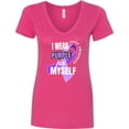 thumbnail image 3 of Inktastic I Wear Purple for Myself Lupus Awareness Women's V-Neck T-Shirt, 3 of 5
