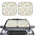 thumbnail image 2 of Honeii Cactus Plants Print Foldable Car Sun Shade for Windshield, 2-Piece UV Protection Shade, Protects Car Interior, Ideal for Cars, Trucks, SUVs-Small, 2 of 6