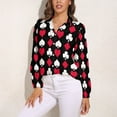 thumbnail image 3 of Playing Card Suits Inverted Long Sleeve Blouse Woman Streetwear Casual Shirts Summer Oversize Woman Streetwear Clothing Birthday Present, 3 of 7
