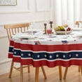thumbnail image 3 of 4th of July 60 Inch Round Tablecloth Patriotic American Flag Stars Memorial Day Table Cloth - Circle Polyester Independence Day Table Cover Washable Water&Stain-Resistant for Party Picnic Dinner Décor, 3 of 7